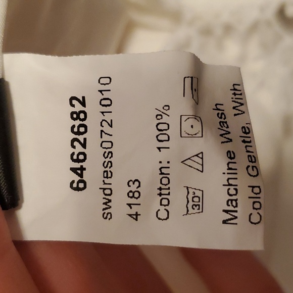 NWOT SHEIN Swiss Dot Backless Guipure Lace Trim Dress. White. Size M. - Picture 10 of 13